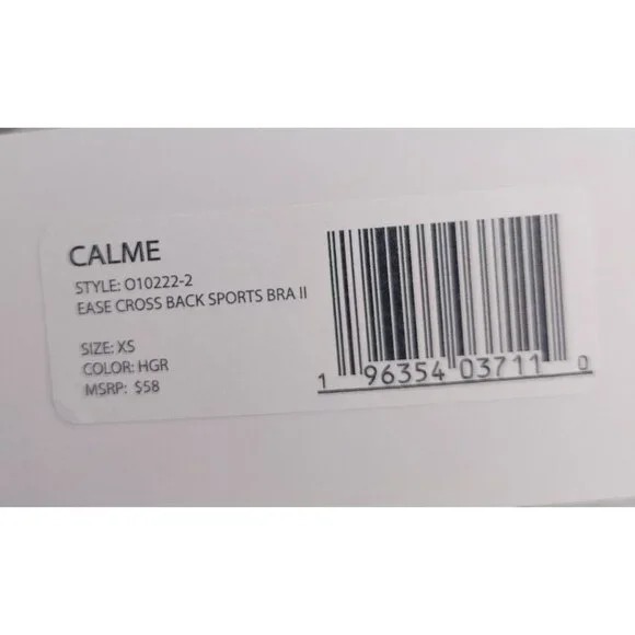 Calme by Johnny Was Women's Ease Cross Back Sports Bra II Size XS Dark Green - Picture 5 of 10